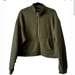 SET Active Womens Green Half Zip Sweatshirt Top Size Large